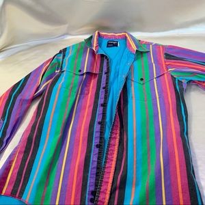Vintage Wrangler Multi-Color Cowboy Button-Up